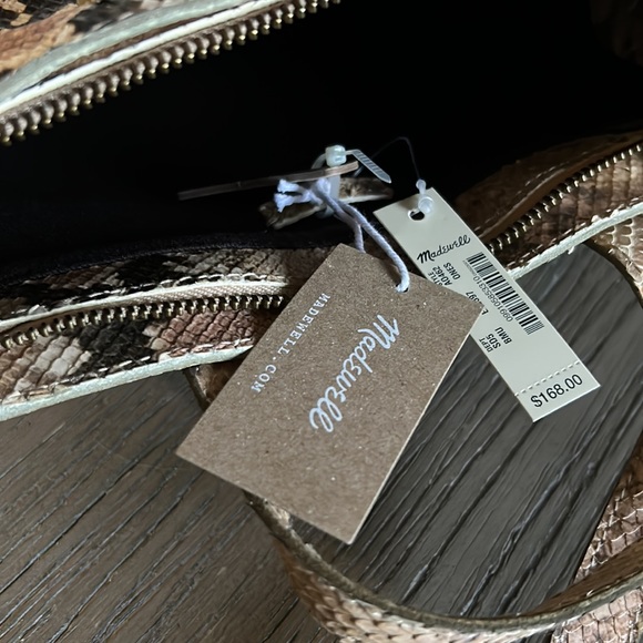Madewell zip top transport crossbody snake print leather NWT - Picture 4 of 6